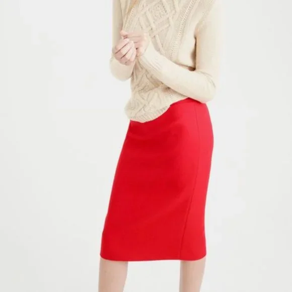 J. Crew Skirts J Crew The Pencil Skirt In Red Size 4 Poshmark
